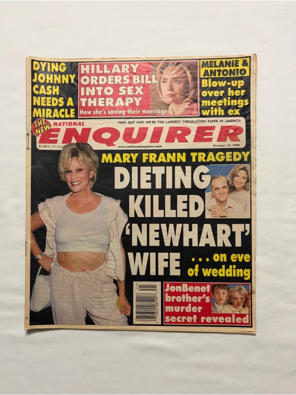 The National Enquirer Nov 16, 1998 Johnny, Bill Clinton, JonBenet, & More Issue